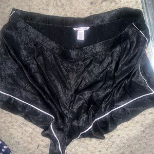 Victoria's Secret Black Velvet Pajama Shorts